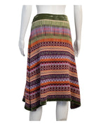 ETRO Multicolor Fair Isle Jacquard Knit Flared Midi Skirt Size 46