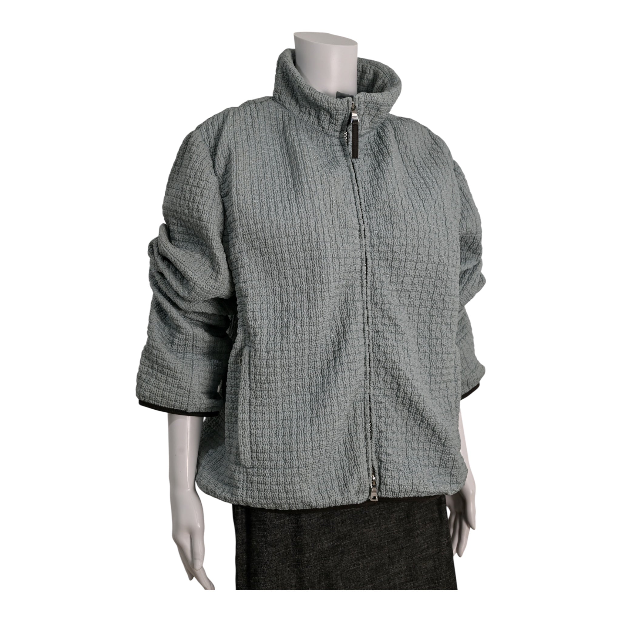 Prada Argento Zip Jacket Size 46IT