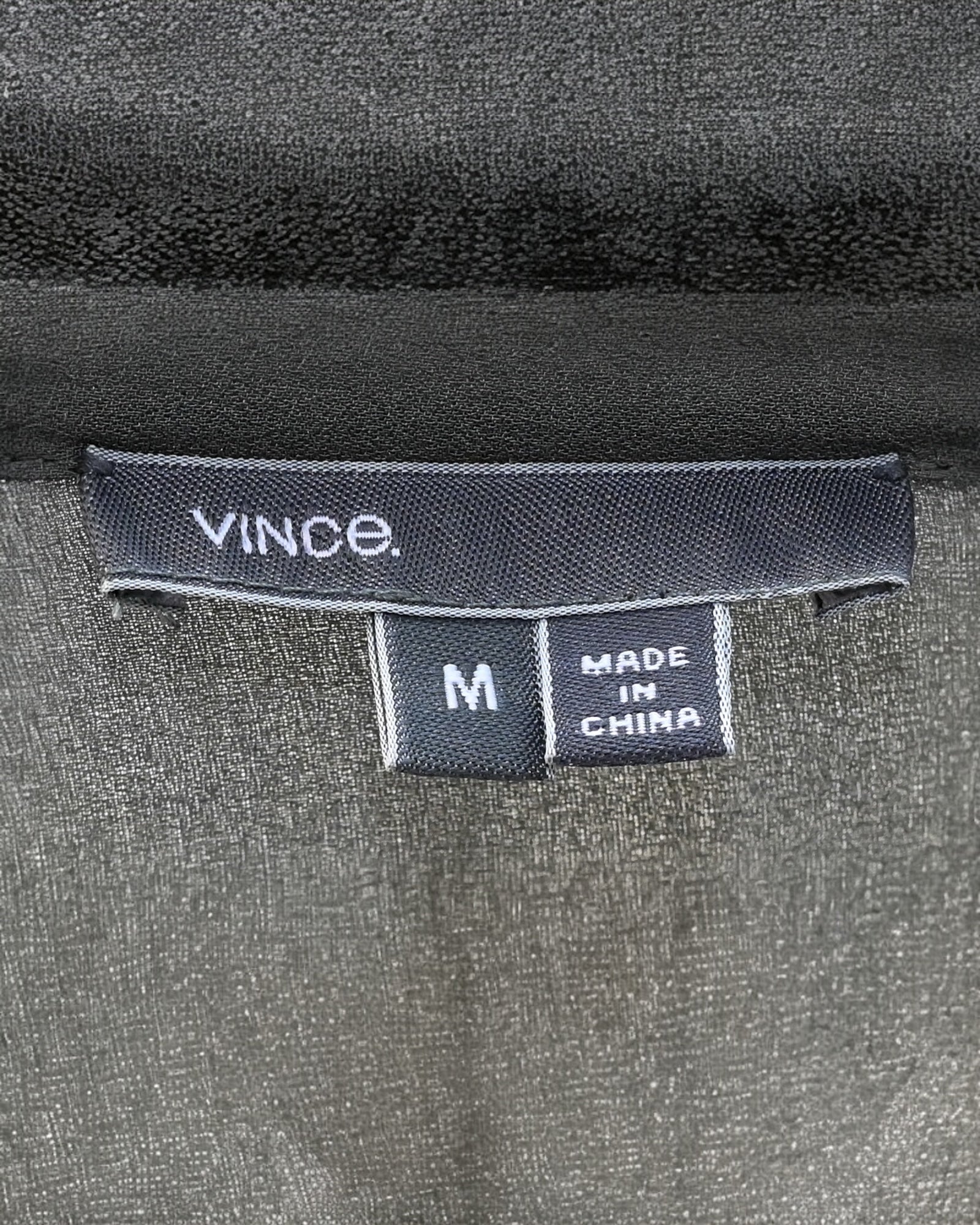 Vince Sage Grey Silk Henley Shift Dress