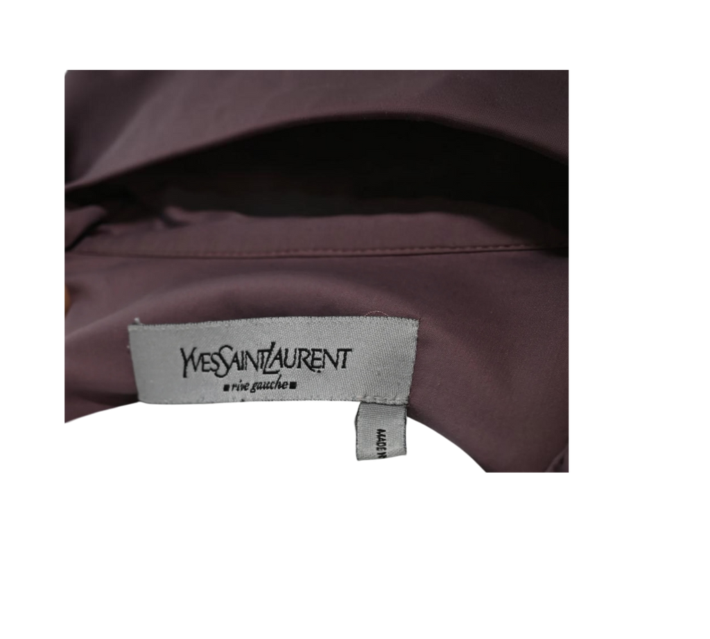 Yves Saint Laurent YSL by Tom Ford Dusty Mauve Oversized Bow Shirt Size 42