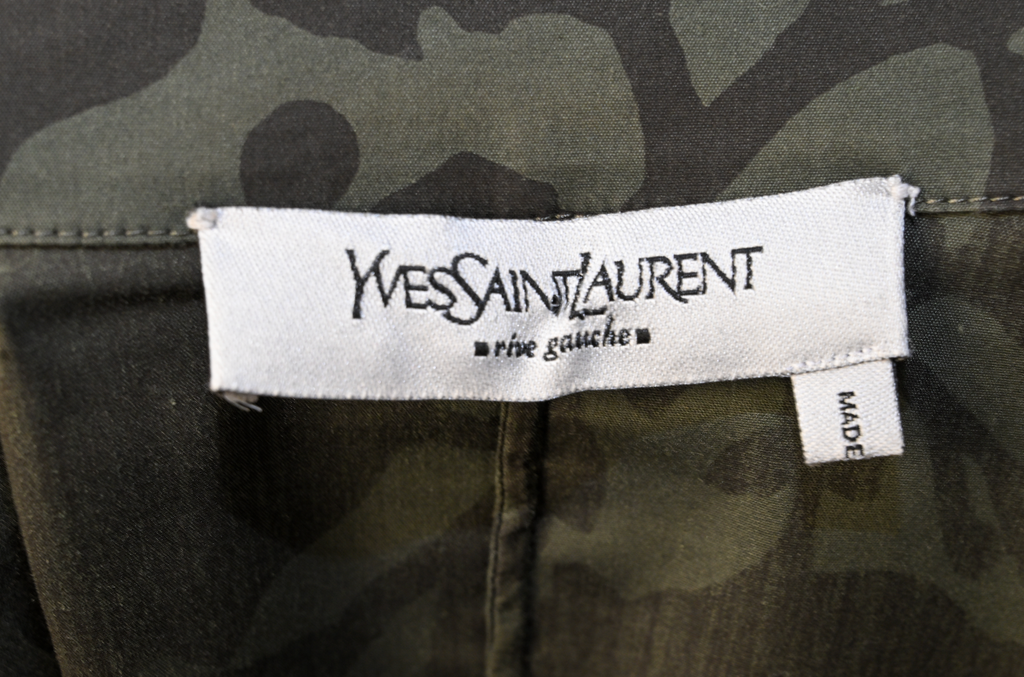 Yves Saint Laurent YSL by Stefano Pilati Camouflage Print Shirt Size 42