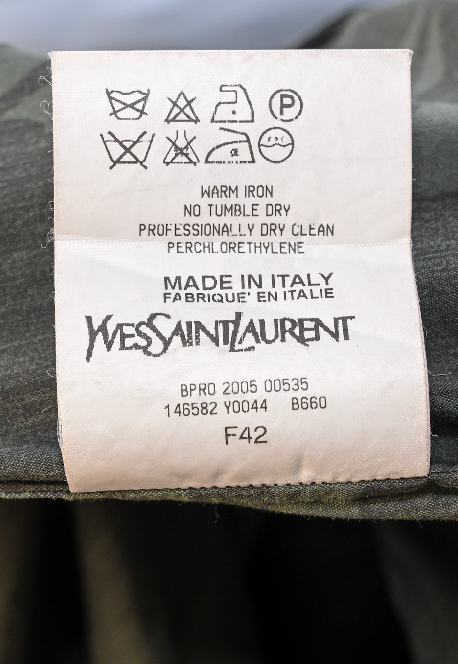 Yves Saint Laurent YSL by Stefano Pilati Camouflage Print Shirt Size 42