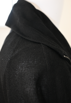 HERMÈS Black Flight Suit Zip-Front Belted Midi Dress Size 42 - Gaultier Era
