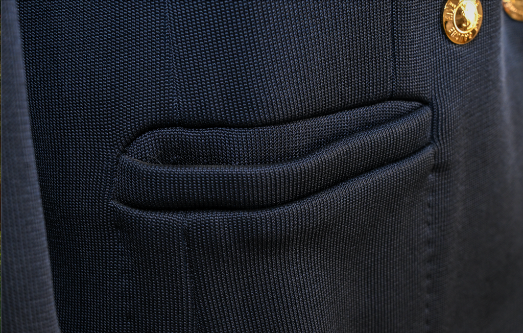 Yves Saint Laurent YSL Double Breasted Navy Jacket with Gold Buttons Size: 44