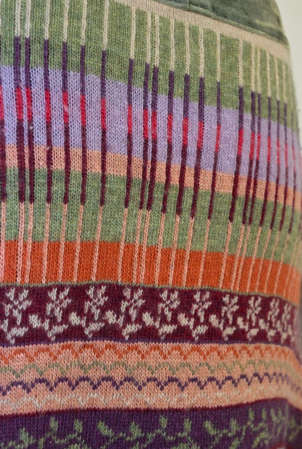 ETRO Multicolor Fair Isle Jacquard Knit Flared Midi Skirt Size 46