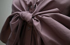 Yves Saint Laurent YSL by Tom Ford Dusty Mauve Oversized Bow Shirt Size 42