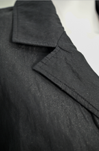 Isabel De Pedro Black Crinkle Blazer with Ruffled Hem Size 10