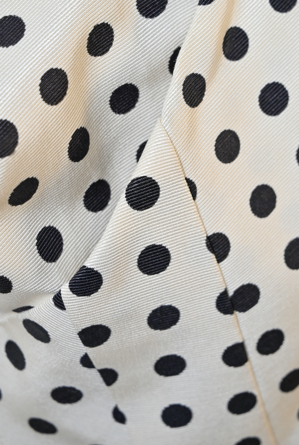 Yves Saint Laurent YSL by Stefano Pilati Ivory & Black Polka Dot Double-Breasted Coat — Runway Sample, 2005 Debut Collection