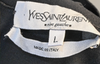 Yves Saint Laurent YSL Black Draped Cowl Collar Top Size Large