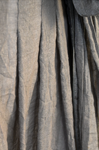 CREA CONCEPT Taupe Crinkle Linen Pleated Midi Skirt  Size 44 Parisian Contemporary Designer