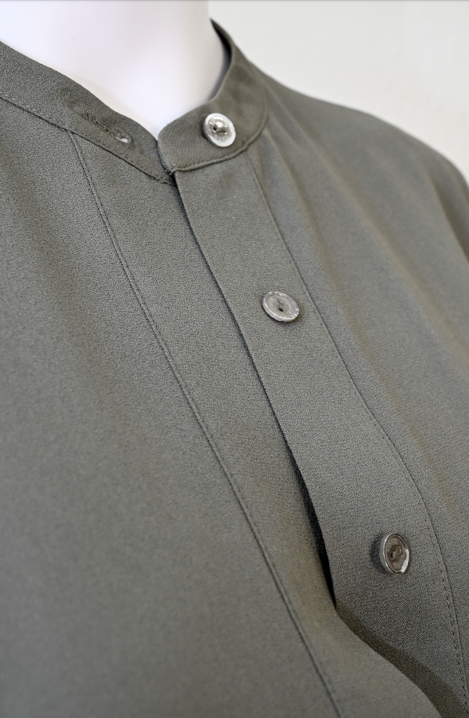 Vince Sage Grey Silk Henley Shift Dress