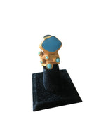 YSL "Arty"-Style Turquoise & Gold Ring
