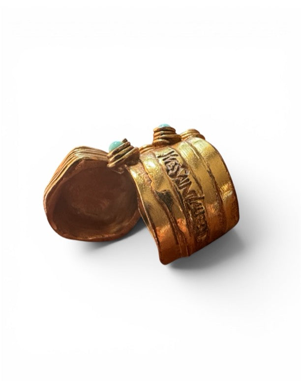YSL "Arty"-Style Turquoise & Gold Ring