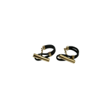 AUTHENTIC Yves Saint Laurent YSL Cassandra Gold Micron & Black Cord Toggle Cufflinks