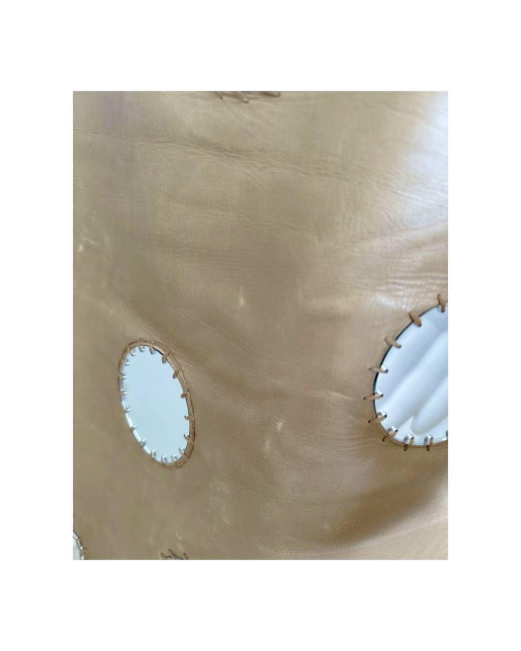 Prada Vitello Specchi Mirror-Embellished Leather Skirt Size 42