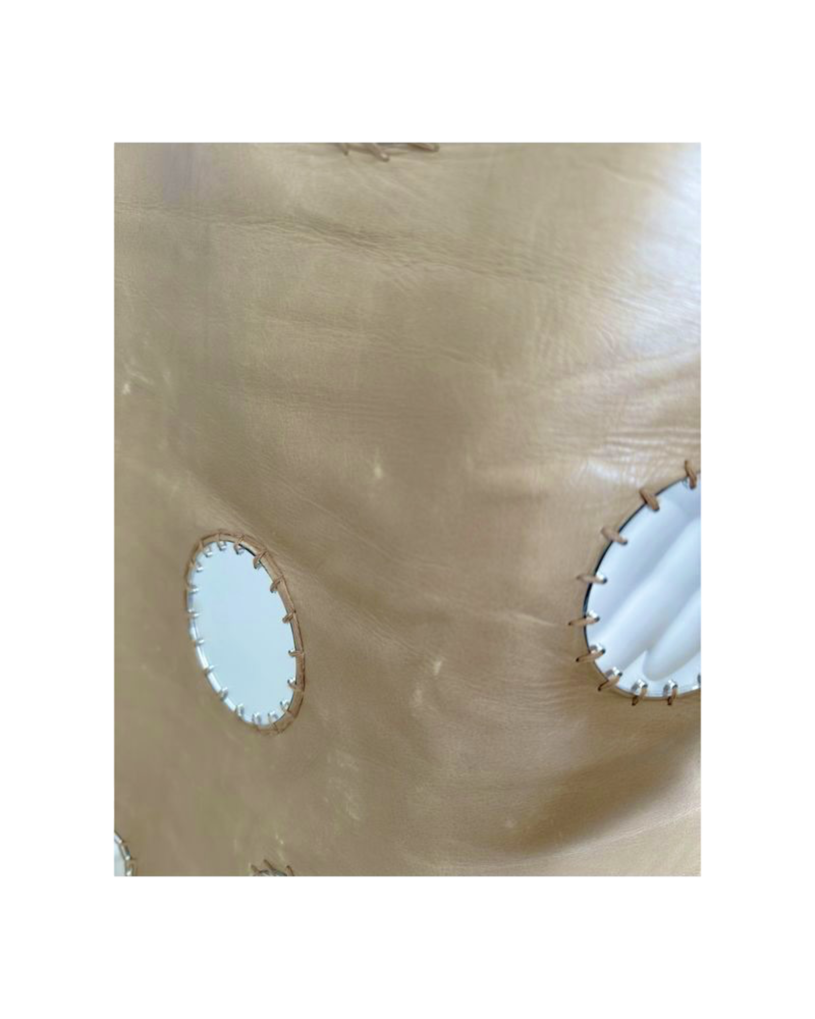 Prada Vitello Specchi Mirror-Embellished Leather Skirt Size 42