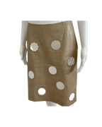 Prada Vitello Specchi Mirror-Embellished Leather Skirt Size 42
