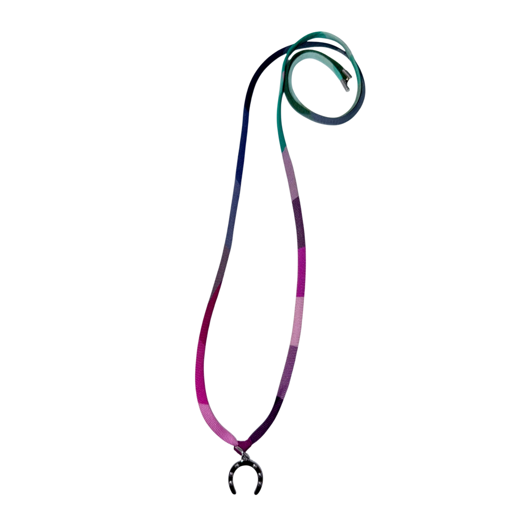 Hermes Petit H Silk Twilly Horseshoe Necklace