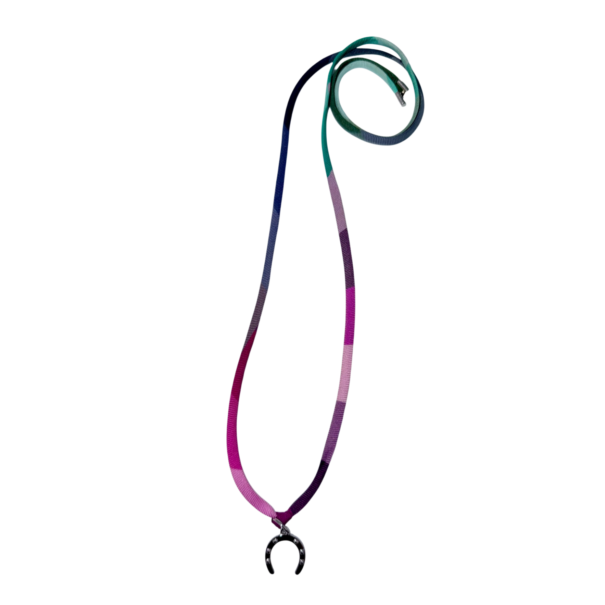 Hermes Petit H Silk Twilly Horseshoe Necklace