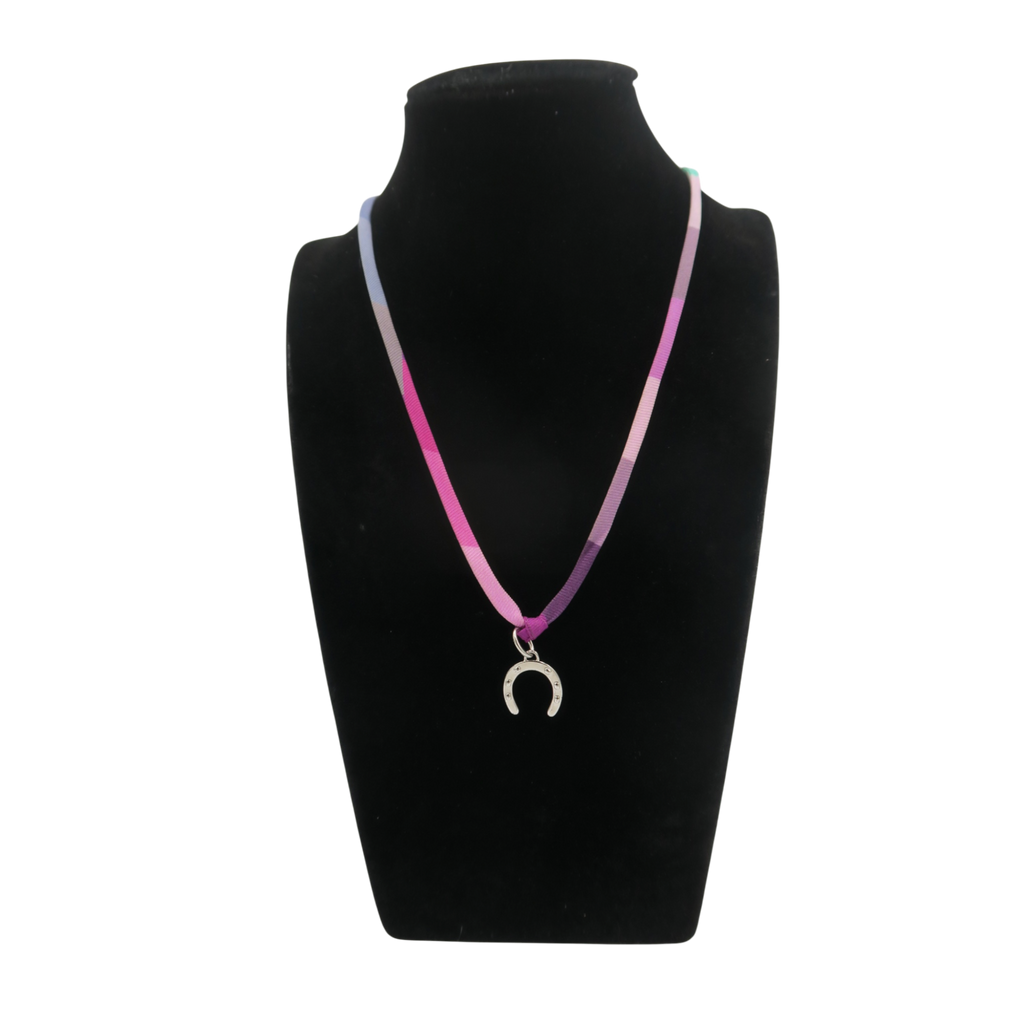 Hermes Petit H Silk Twilly Horseshoe Necklace
