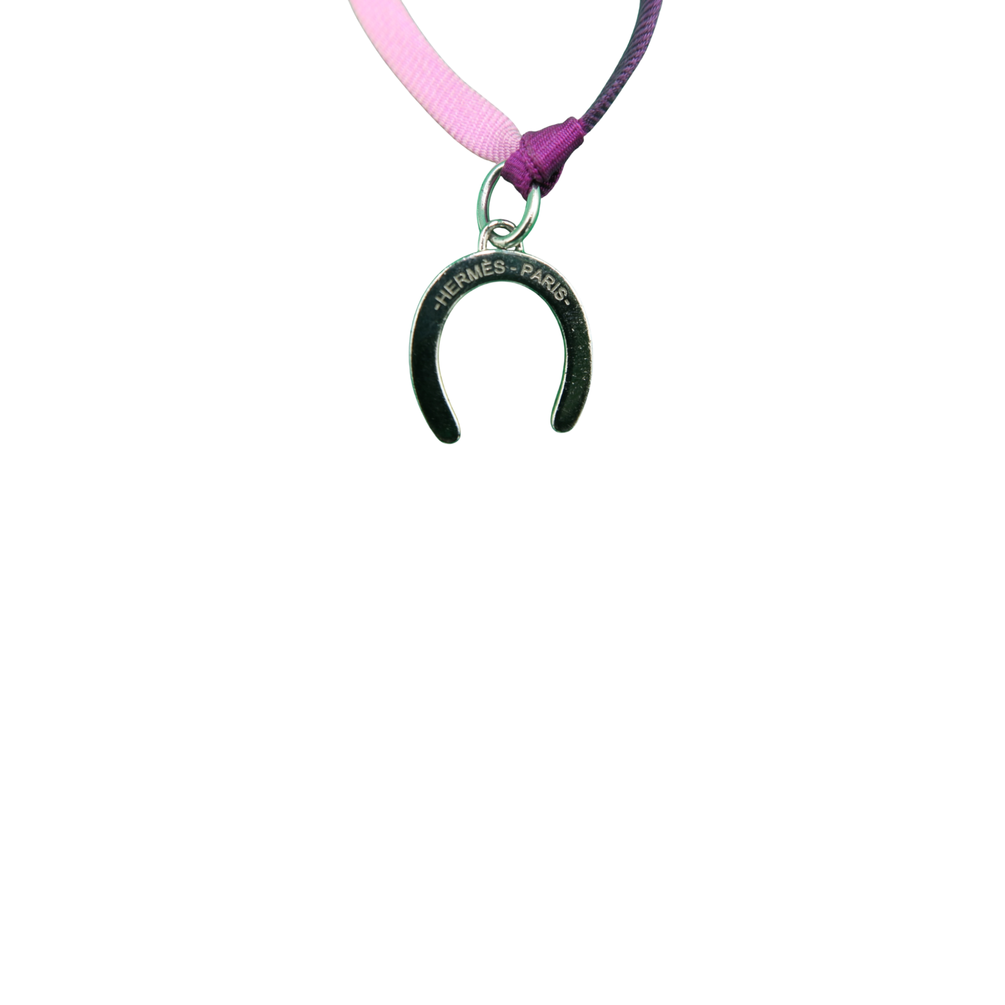Hermes Petit H Silk Twilly Horseshoe Necklace