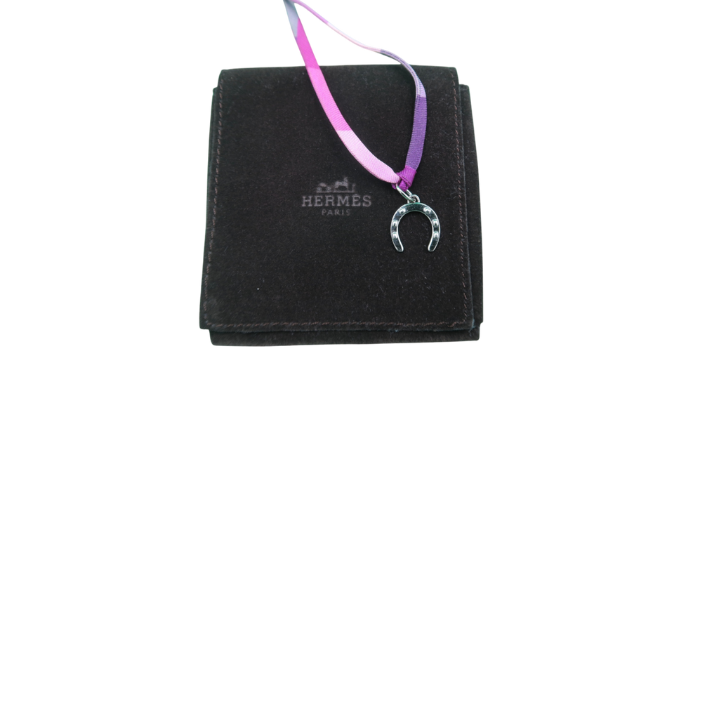 Hermes Petit H Silk Twilly Horseshoe Necklace