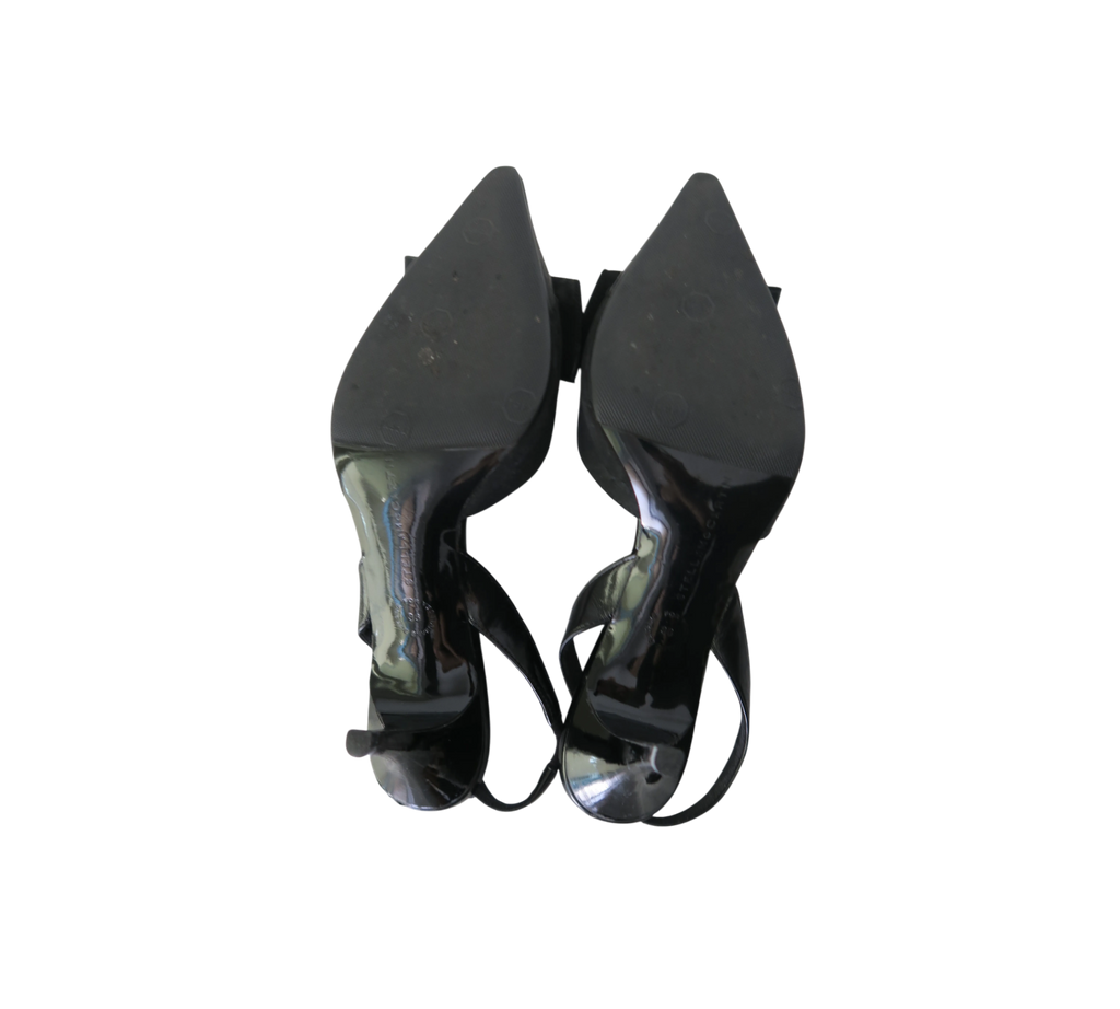 Stella McCartney Black Slingback Pumps with Oversized Bow Size 36