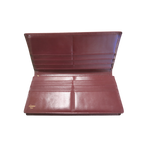 AUTHENTIC CARTIER Bordeaux Leather Bi-Fold Long Wallet — Gold Logo Hardware, Refurbished, Personal Provenance